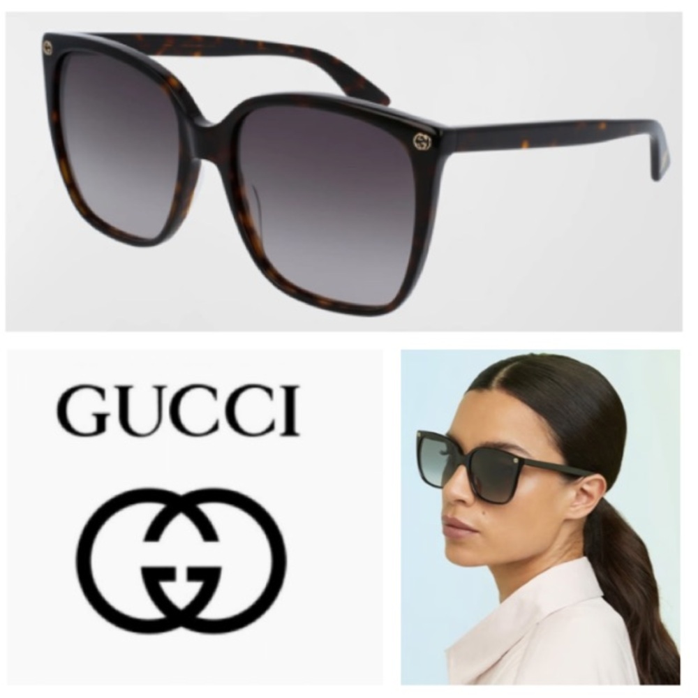 Gucci Square Acetate Sunglasses w/ Interlocking G Detail